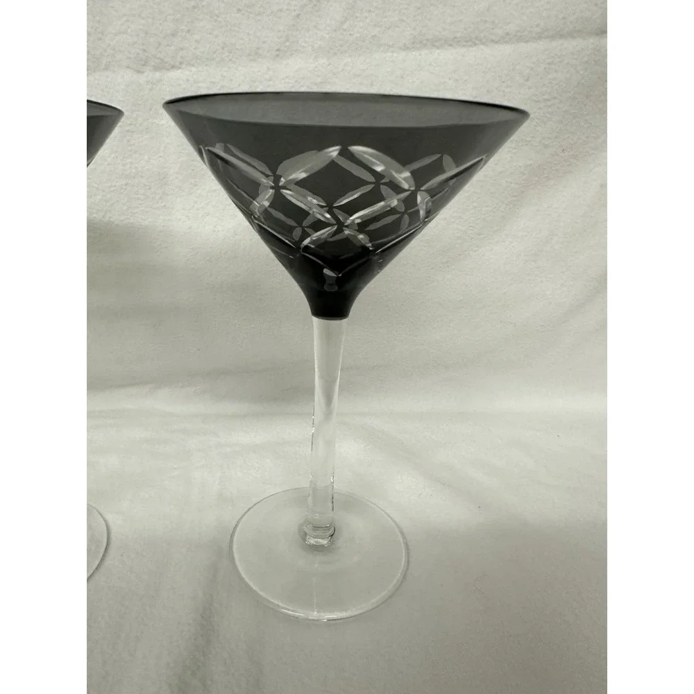 Gray Cut To Clear Martini Glasses 7